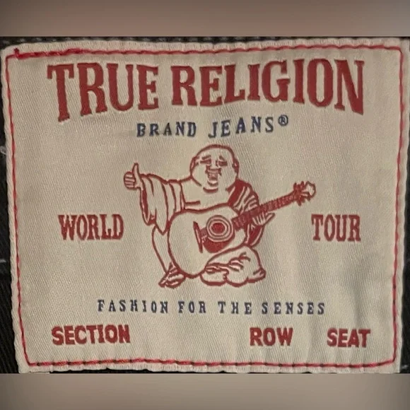 NWT True Religion 34W 32L Ricky Flap 2SB Body Rinse Black Relaxed Straight Jeans - Picture 11 of 11